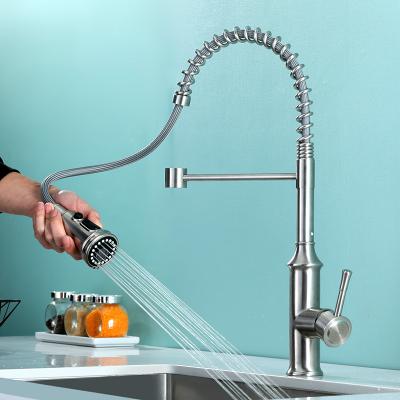 China Hot And Cold Water Mixer Tap Modern Kitchen Sink Brushed Color Kitchen Faucet Hot Cold Water Mixer Tap for sale