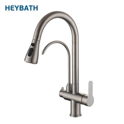 China Hot/Cold Water Mixer Hot Cold Water Mixer Pull Down Sprayer Kitchen Faucet Two Handle Kitchen Faucet for sale