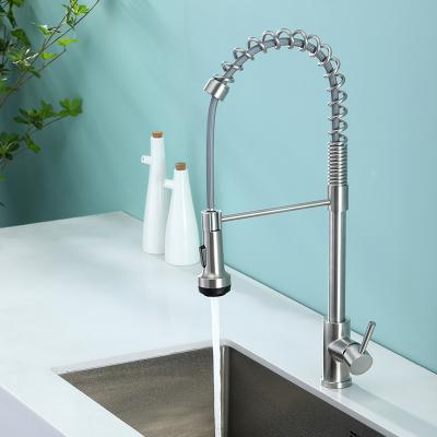 China Promotional Hot/Cold Water Mixer Product Water Purifier Chrome Spring Pull Out Spray Kitchen Faucet for sale