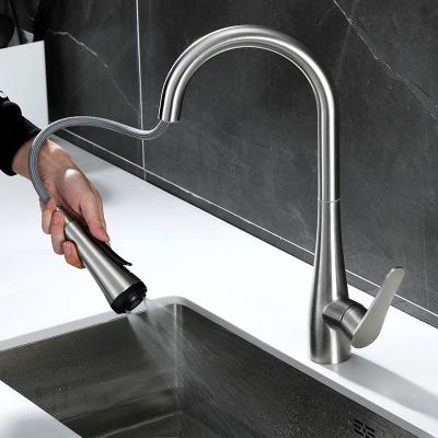 China Hot/Cold Mixer Household Stainless Steel Water Tap Single Lever Platform Mounted Kitchen Faucet for sale