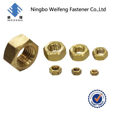 China DIN934 M1.4 M1.6 M2 Heavy Industry Brass Hex Nut for sale