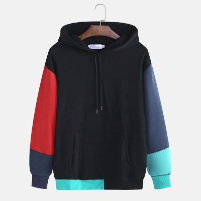 China China Factory Wholesale Cheap Anti-pilling Color Black Football Quilting Hoodie For Men Plain Cotton Fleece Oversized Hoodie for sale