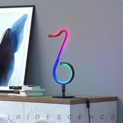 China Modern Smart Home Lights APP+ Remote Control 180 Degree Rotating Ambient Table Lamp Bedroom Bedside Musical Note RGB Led Night Light for sale