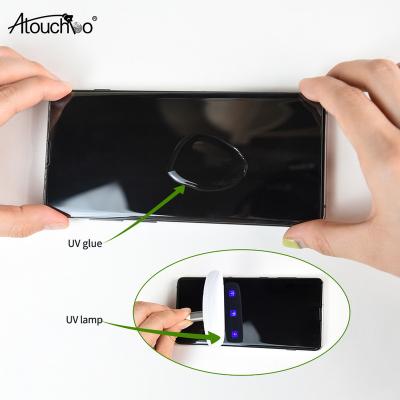 China Cell Phone Atouchbo Glue UV Tempered Glass For Samsung S8 S9 S10 S20 Screen Protector For Samsung Galaxy Note 10 plus 8 9 S20 Glass UV Prot for sale