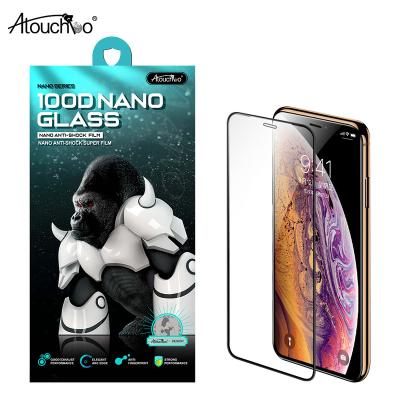 China Full Cover Shockproof Ceramic Glue Atouchbo Nano Glass Film For iPhone 11 Pro XS Max XR 11 Screen Protector for sale