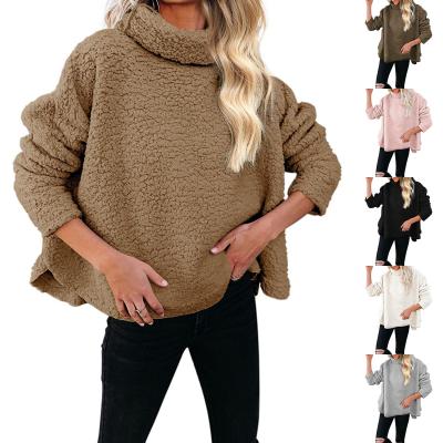 China GBX21071 New Plush Women's Woolen Sweater Turtle Neck Loose Ladies Coat Turtle Neck Autumn Winter Blouse S~5XL for sale