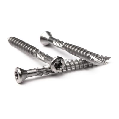 China Flat Type 17 Decking 304 Stainless Steel 410 Countersunk Torx Decking Screws For Timber for sale