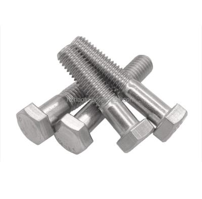 China DIN 931 Stainless Steel Fasteners Black Oxide Galvanized Partial Threaded Steel Grade 8.8 Hex Bolt for sale