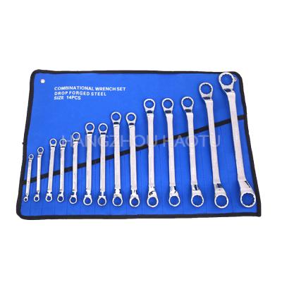 China Carbon Steel 8pcs 10pcs 14pcs Double Sided Box End Double Sided Tools Spanner Wrench Set for sale