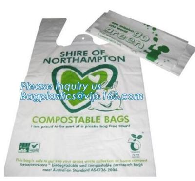 Chine Les déchets alimentaires compostables biodégradables de sacs de déchets blancs mettent en sac, les sacs compostables biodégradables de la fécule de maïs 100% sur le petit pain pour f à vendre