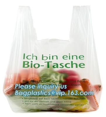 China La planta basó la bolsa de plástico abonable cortada con tintas biodegradable del acondicionamiento de los alimentos de la manija, bolso abonable del bocadillo del almacenamiento de la comida en venta