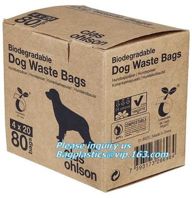 China Waste Poop Bag With Customized Logo, Unscented Environment Friendly Compostable Dog Pet Poop Bags Drawstring Holder Disp for sale