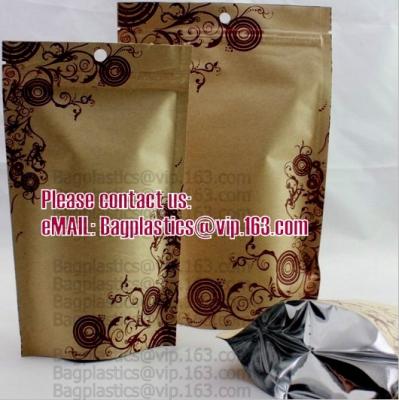 China Custom Logo & Design Stand Up Pouch Kraft paper bags, Cookie packaging, Tea pack, Coffee pack, Oil packaging, Juice pack for sale