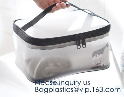 China Bolsos cosméticos, organizador impermeable portátil Bags, Mesh Transparent Design Toiletry Bag para las mujeres, rectángulo del maquillaje del viaje en venta