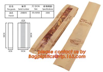 China Logo Printed Grease Proof Foil voerde Bruine Kraftpapier-Document Verpakkings van broodzak, van het het embleembrood van de douanedruk de frietendocument Te koop