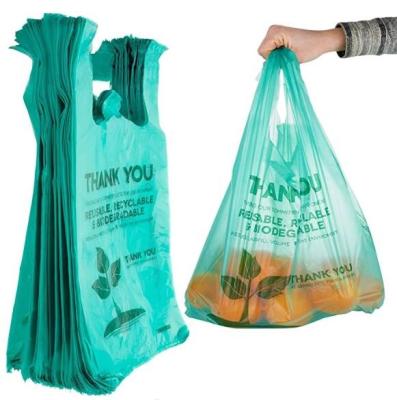 China Biodegradable Plastic Grocery Bags - Reusable Supermarket Thank You Shopping Bags, Recyclable Plastic T Shirt Bags, Smal for sale