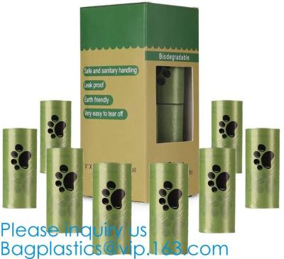 China Cornstarch 100% Compostable Biodegradable Dog Poop Bags, Dispenser With Recycle Waste Bag/Compostable Dog Waste Bags for sale