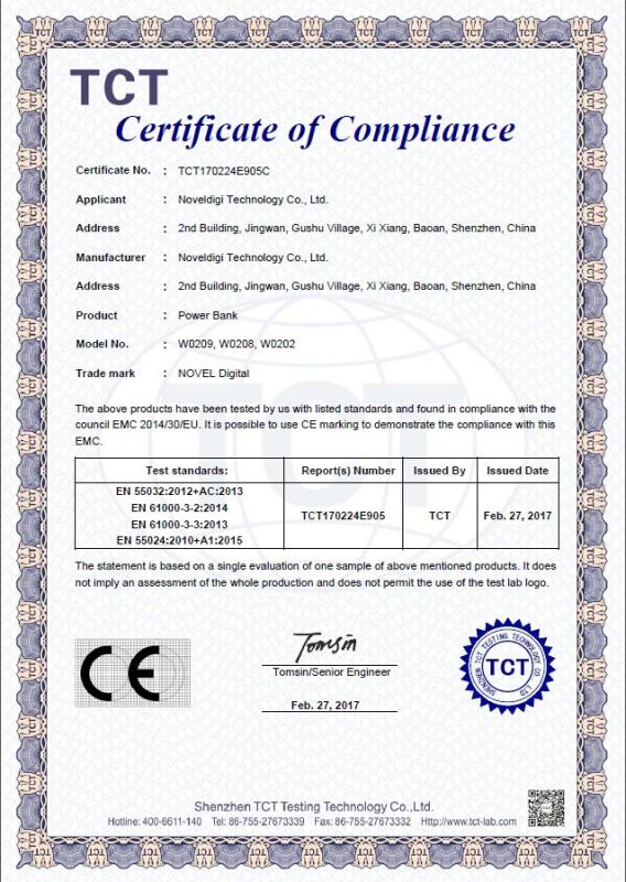 CE - Shenzhen Noveldigi Technology Co., Limited