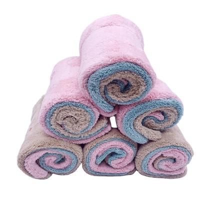 China Hot Selling Coral Flannel Cloth Low Price Good Quality Kitchen Paper Towel Drinks/Food Double Sided Cleaning Towel for sale