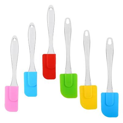 China Half Silicone Scraper Silicone Knife Slit Scraper Viable Cake Bread Jam Spatula Silicone Mixing Baking Tool for sale