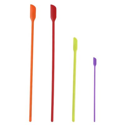 China 4 Piece Set Small Sustainable New Product Integrated Silicone Scraper Bread Jam Cooking Spatula Pointed Scraper On The Inside Wall Of The Bottle for sale