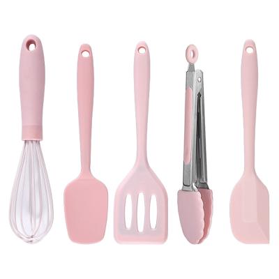 China Sustainable Heat Resistant Kitchen 5 Piece Silicone Spatula Set Pastry Baking Tools Baking Tools Accessories Cake Baking Tool Kit for sale