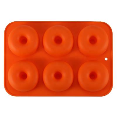 China Viable Silicone 6 Link Donut Mold Cookie Making Mold Baking Round Cake Mold DIY Tool Heat Resistant Oven for sale