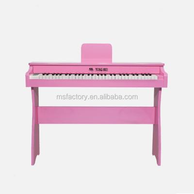 China Digital 2019 2020 Pink Color Wooden Toy Educational Electronic Piano Keyboard For Children Kids for sale