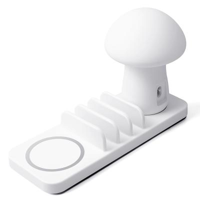 China Mobile Phone Mushroom Lamp Charging Station Ipad Fast Wireless Charger For Iphone USB Cable Charger for sale