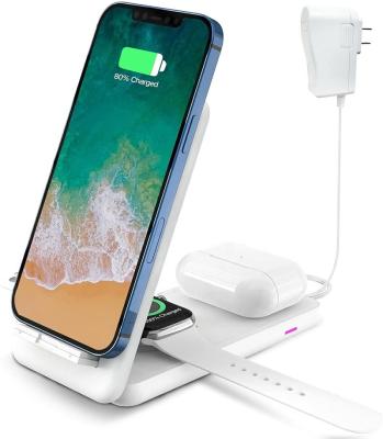 China Multifunctional Radio Charging 3 in 1 Wireless Charger Stand Mobile Phone Holder Fast Charging Wireless Charger for sale