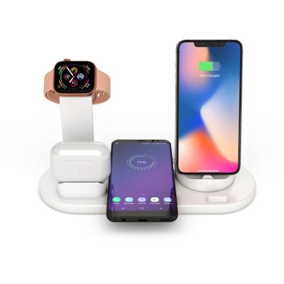 China Fast Mobile Phone Charger For Iphone Mobile Phone Apple Watch Airpods 3 4 In 1 Wireless Charger Stand for sale