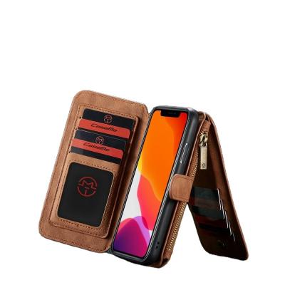 China Free Shipping Multifunctional Magnetic Flip 14 Accessories Credit Card Magnetic Flip Mobile Phone and Wallet Waterproof Leather Case For Iphone 13 pro max for sale