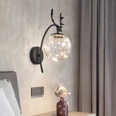 China Modern round hotel wall sconces black and crystal gold wall sconce for sale