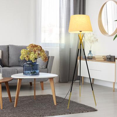 China Guangdong Modern Living Room LED Lighting Floor Lamp Wooden Tripod for sale