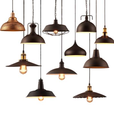 China Vintage Designer Indoor Lighting Industrial Contemporary Low Metal Iron Decorative Shed Lamp E27 LED Pendant Light for sale