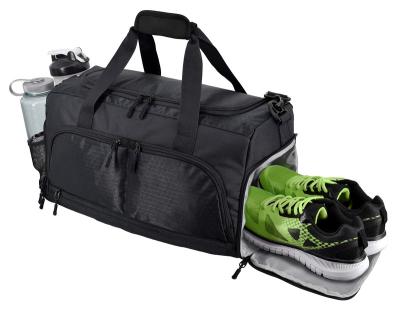 China Newest Fashinable Durable Duffel Bag Sports Gym Bag with 10 optimal compartments including water resistant pocket and shoes compartment for sale