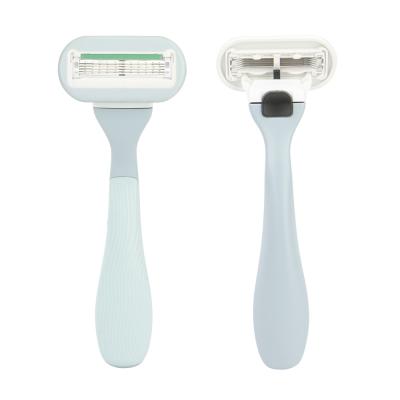 China Five Blades Women System Razor Gift Packing New Replace Cartridge Shaving Razor Fashion Color Lady Razor for sale