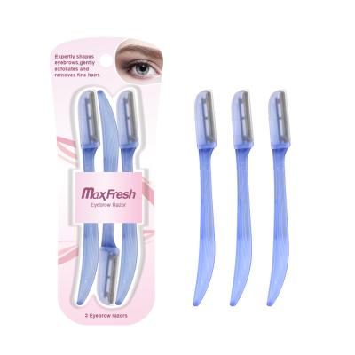 China Single Blade Eyebrow Shaver Facial Hair Remover Eyebrow Trimmer Mini Makeup Eyebrow Razor for sale