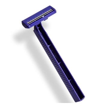 China Twin Blade Razor Stainless Steel Blade Handle Plastic Men Shaving One Time Razor Disposable Razor for sale