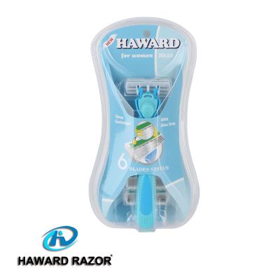 China Six blade high quality 6 blade razor wholesale price with spare blades for sale