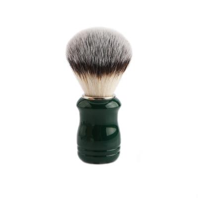 China D811 Personal Care Classic Shaving Shave Brush Artificial Badger Hair Nylon Shaving Brush Green Resin Handle for sale