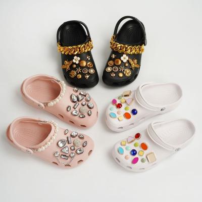 China Clog Charm Selling Shoe Decoration Buckle Crystal Shoe Charms Shiny Diamond Rhinestone DIY Sets For Croc Clogs for sale