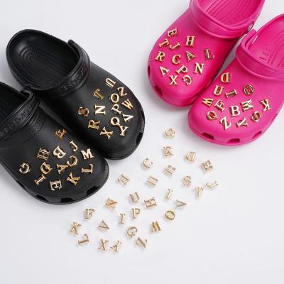 China Hobble Charm Selling English Letter Shoe Buckle Accessories Croc Hobble DIY Shoes Rhinestone Letters Charm for sale