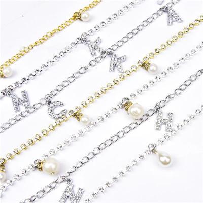 China Hot Selling Diy Chain NK Shoe Chain NK Diamond Pearl Rhinestone Shoe Chain Decorative Crocs Charm Clog Shoe for sale