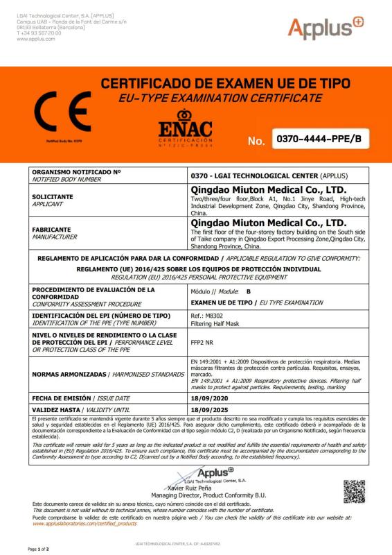 CE - Qingdao Miuton Medical Co., Ltd.