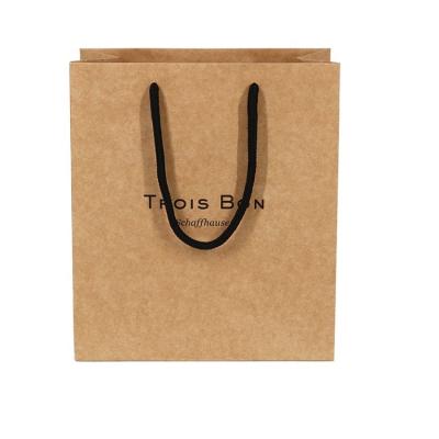 China Recyclable Custom Printed Rope Handle Beauty Salon Brown Paper Kraft Bag for sale