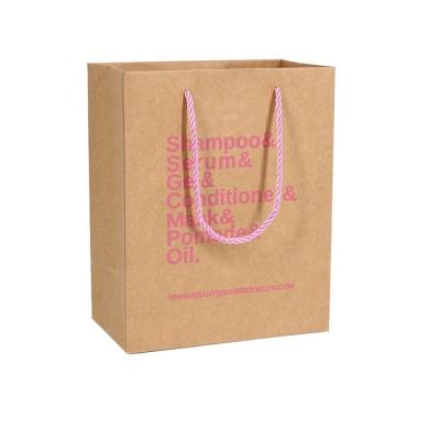 China Recyclable Eco - Friendly Brown Paper Gift Carrier Bag With Handle for sale