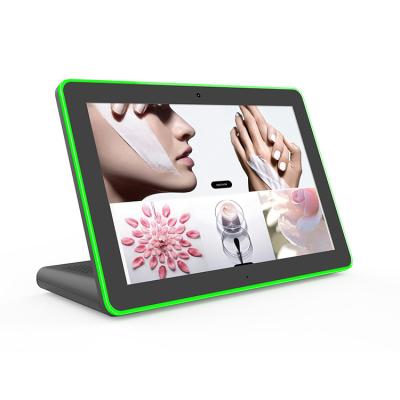 China Anti-dust L type 10 inch android system digital signage control tablet with two speakers for sale