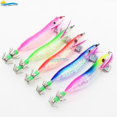 China Saltwater Fishing Jigging Shrimp Glowing Prawn Baits Squid Fishing Lures Jig Hook Bait Hot Sale for sale