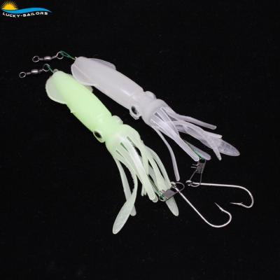 China Soft Plastic Rubber Luminous Octopus Fishing Lure Squid Trolling Baits for sale